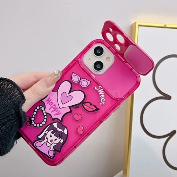 Iphone 14 Pro Max Cute Hot Pink Phone Case - Picture 3 of 4